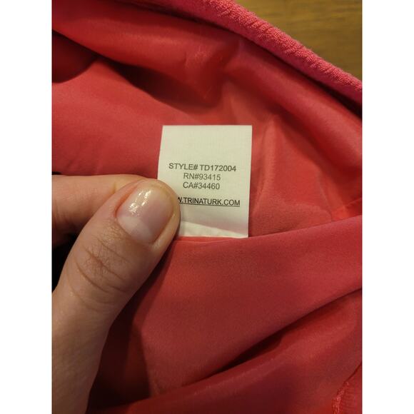 Trina Turk Felisha Front Pleat Halter Dress Pink Crepe Size 0 NWOT - Picture 10 of 13